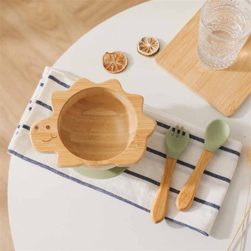 Baby Food Universe - Bebek ahşap sofra seti dinozor bambu
