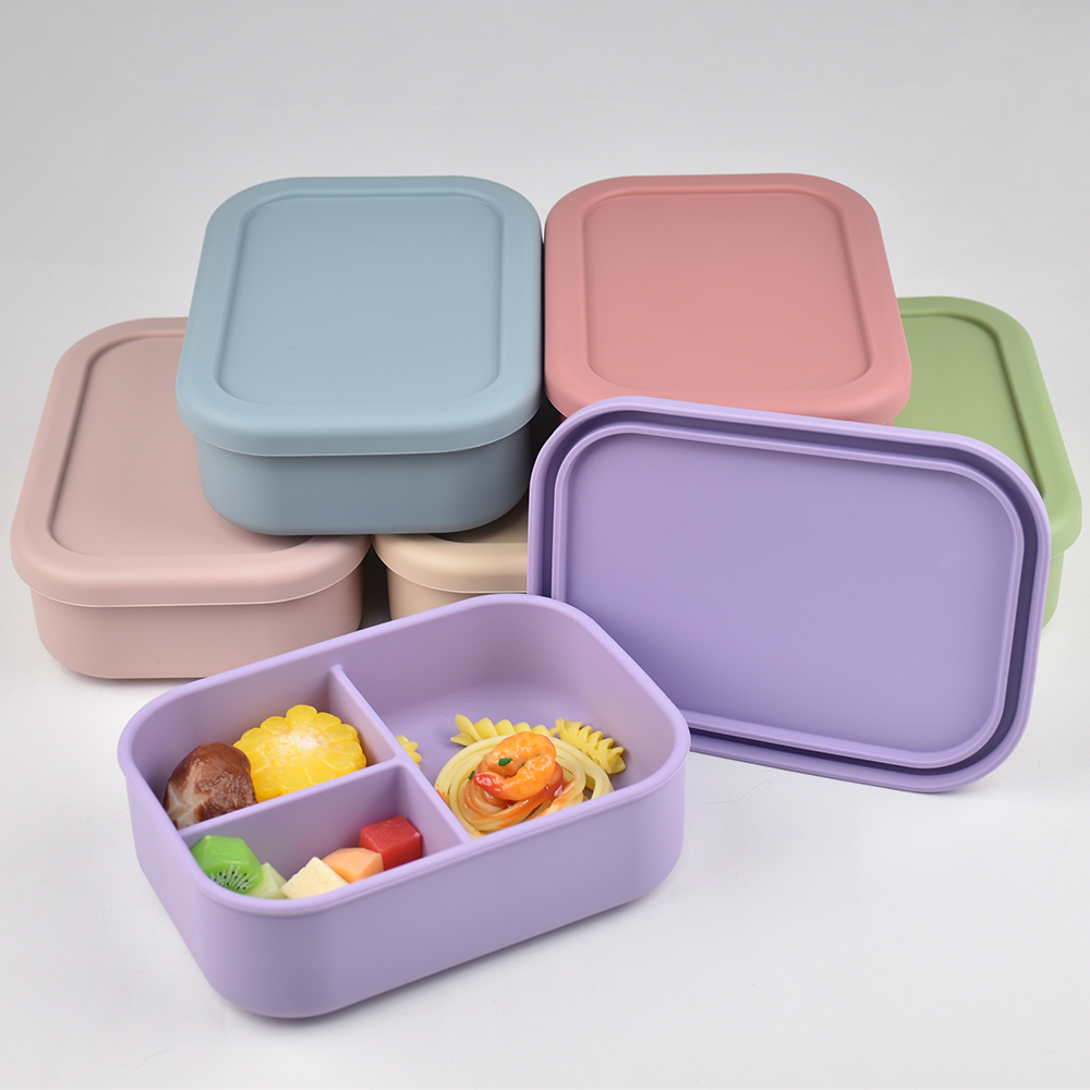 Baby Food Universe - 3 Bölmeli Gıda Sınıfı Silikon Bento
