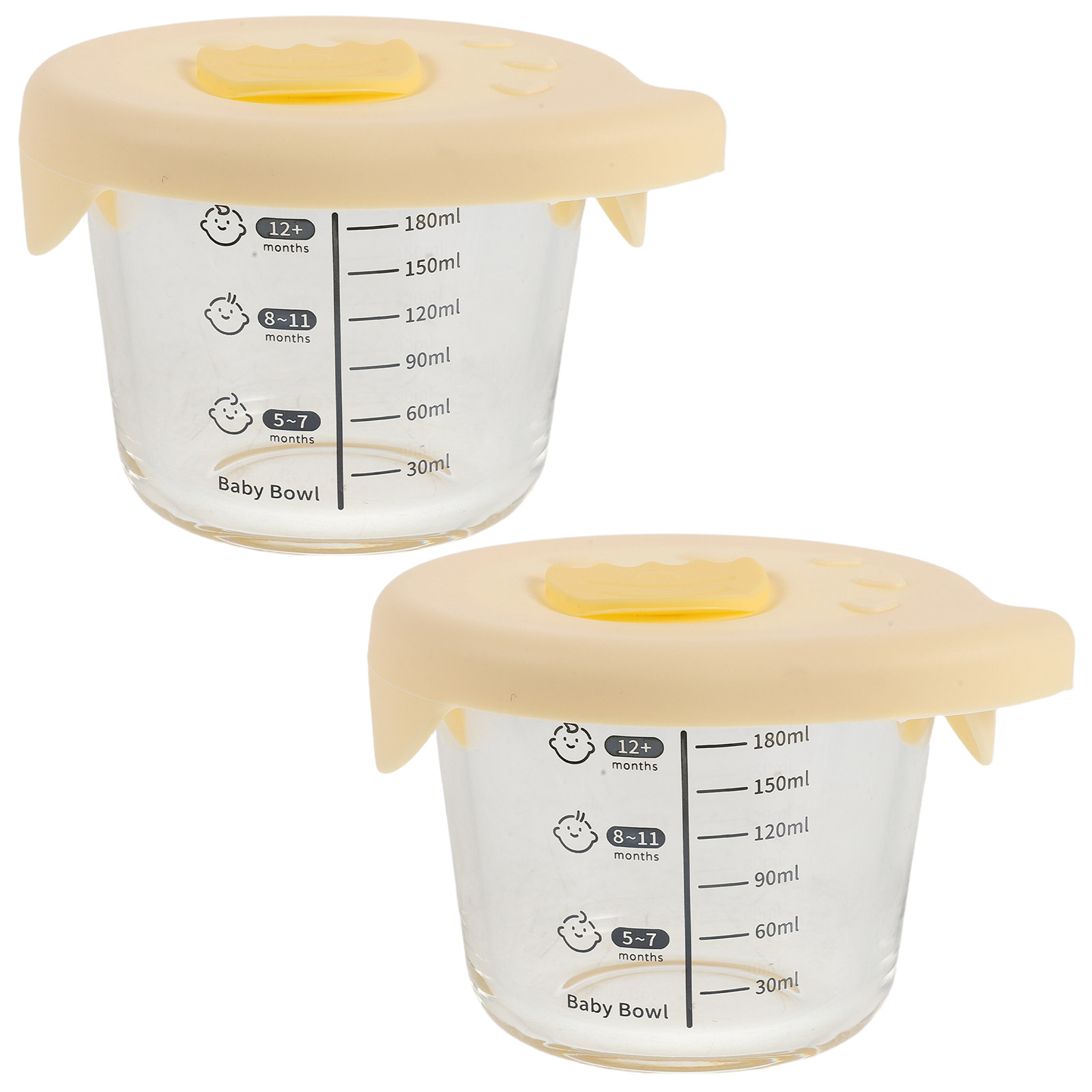 Baby Food Glass Jars - 2 Adet Cam Bebek Mama Saklama