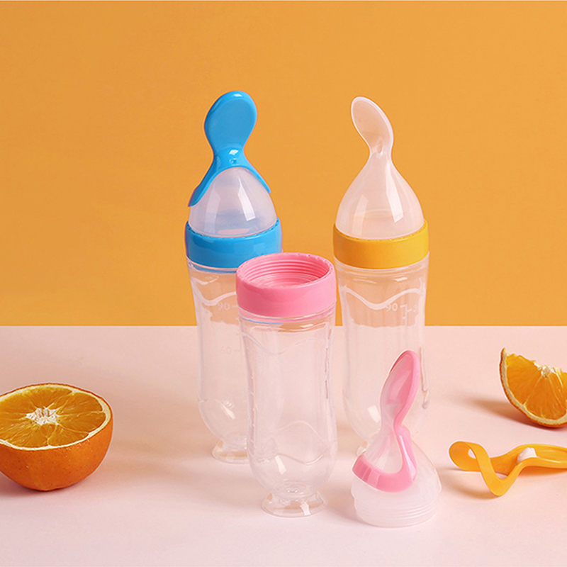 Baby Food Lunch - Sıkma Biberon Silikon Yenidoğan Bebek Eğitim