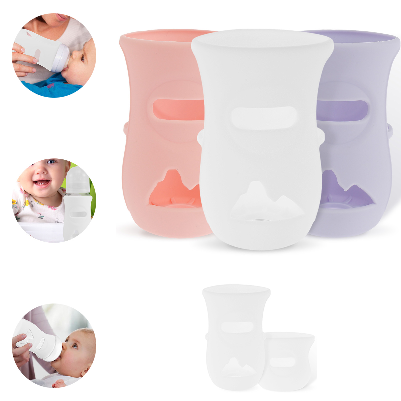 Baby Food Natural - Silikon Kollu Silikon Biberon Kapağı Yalıtımlı