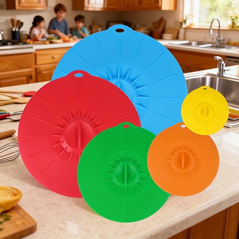 Silicone Suction Bowl - 5 Parçalı Silikon Kapaklar, Isıya Dayanıklı