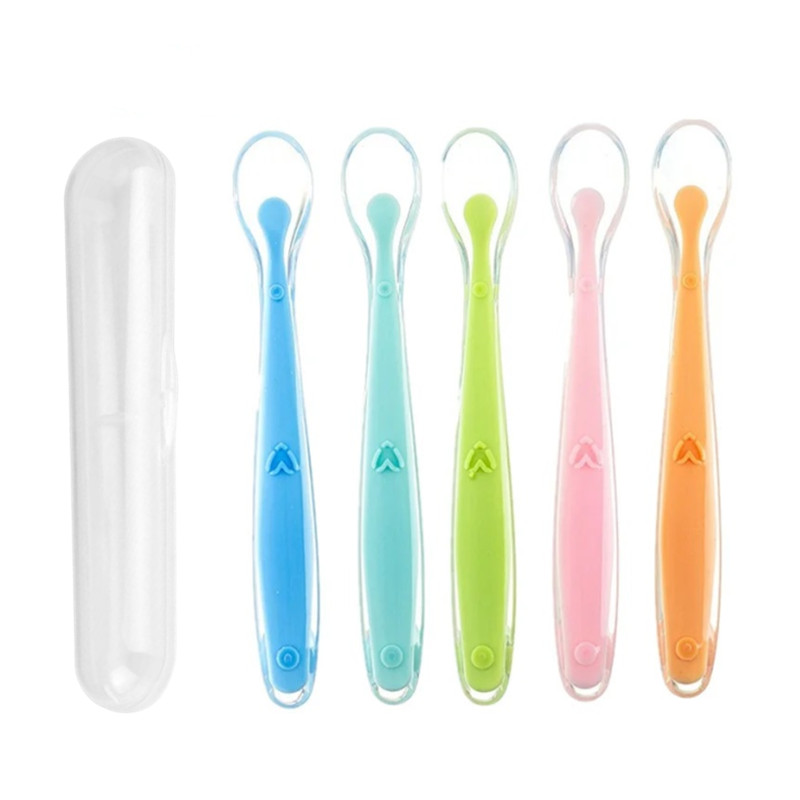 Baby Food Lunch - BPA Ücretsiz Bebek Silikon Kaşık Birinci